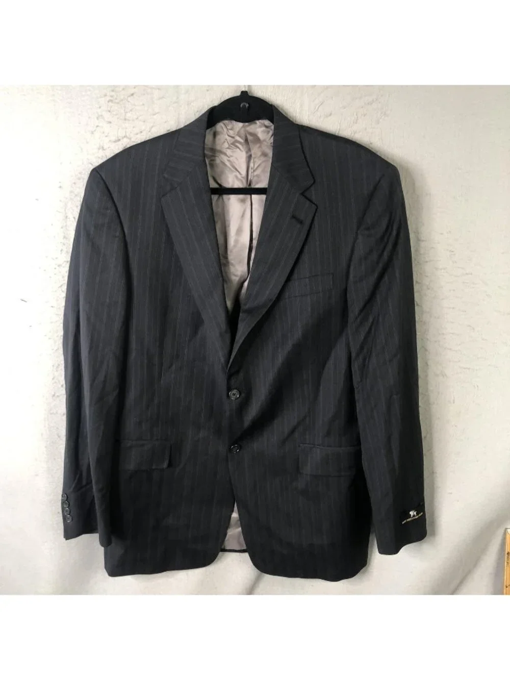 Hart Schaffner Marx Blazer Mens 44R Gray Pinstripe Wool Suit Jacket Dillard's